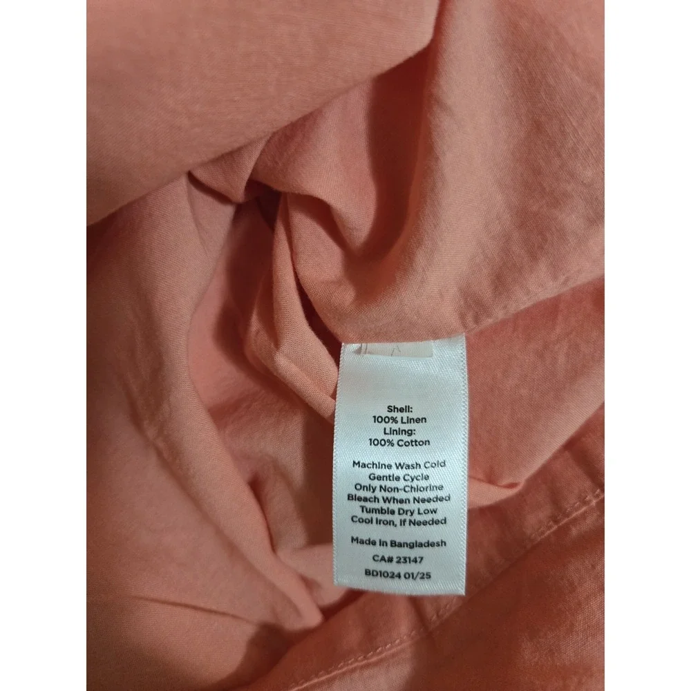 Talbots Scallop Wrap Linen Skirt Coral Size 14 NWT $109